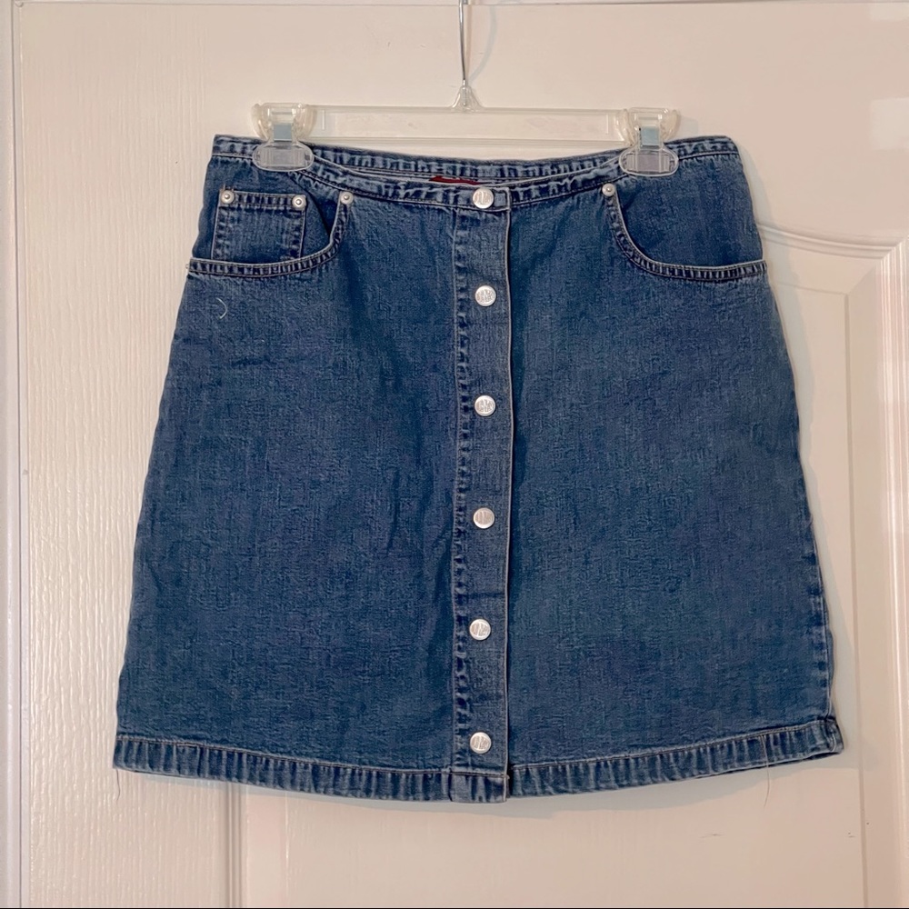 Old Navy Blue Jeans, Button Down Jean Skirt, Size 8